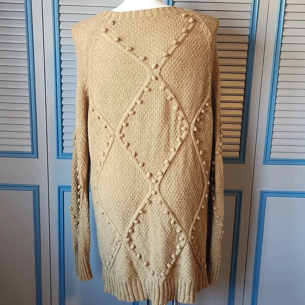 Anthropologie Moth Yellow Pom Pom Knit Sweater - Picture 10 of 15